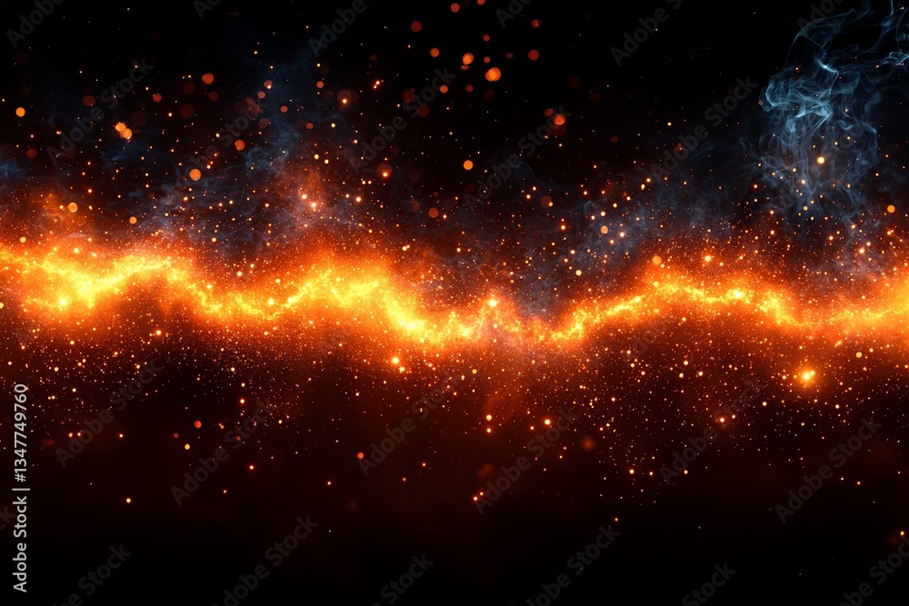 Obraz premium Abstract sound waves are represented by frequency audio waveforms and music waves in HUD interface elements, voice graphs, and signals, all within a cyberpunk theme, generated by AI