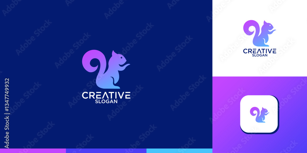 Naklejka premium Creative Squirrel Animal Logo 