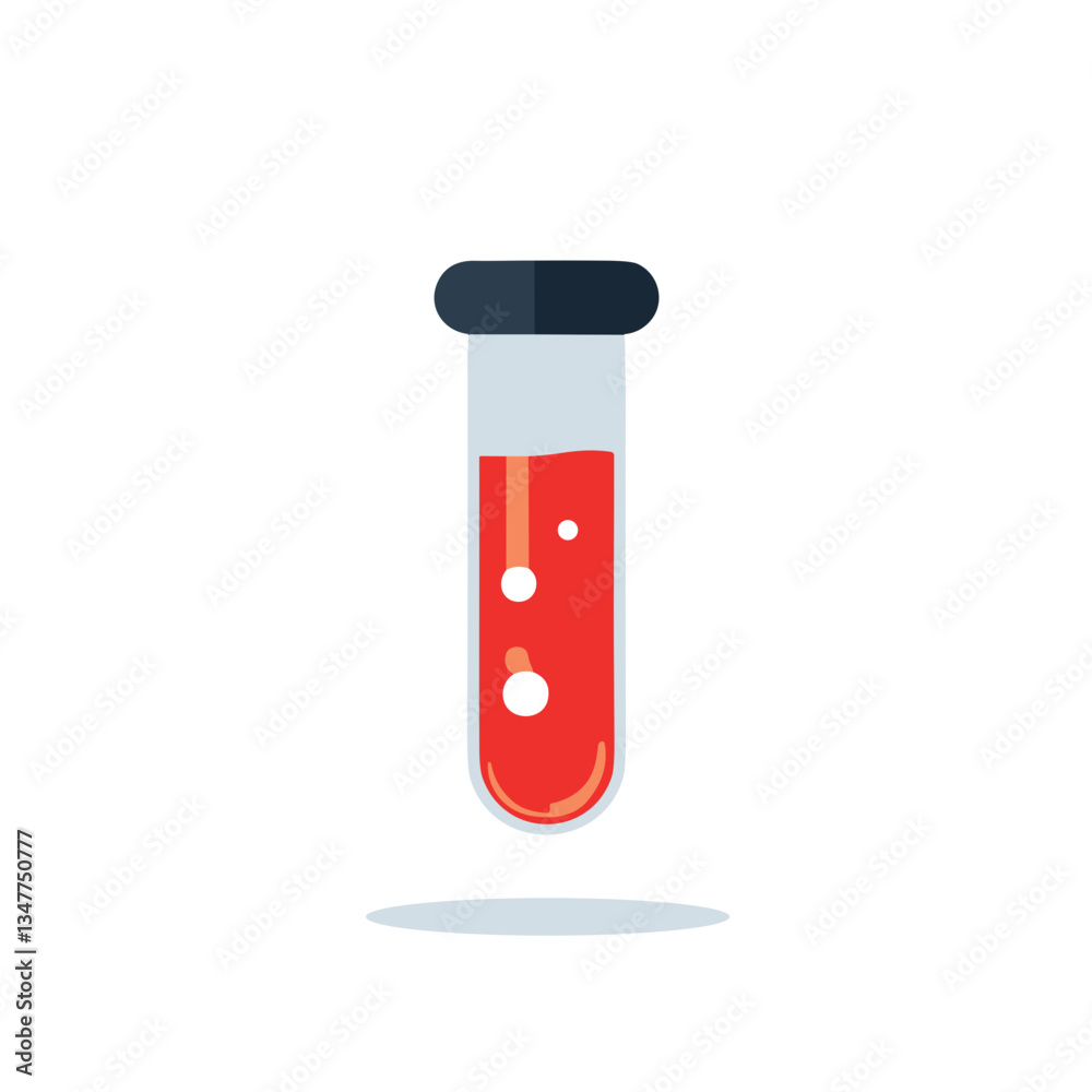 Blood test tube icon in flat style Blood test tube icon in flat style