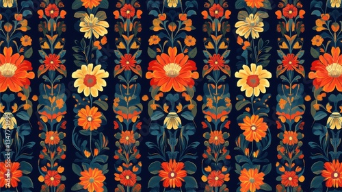 Fondo floral colorido en diseño para decoración.