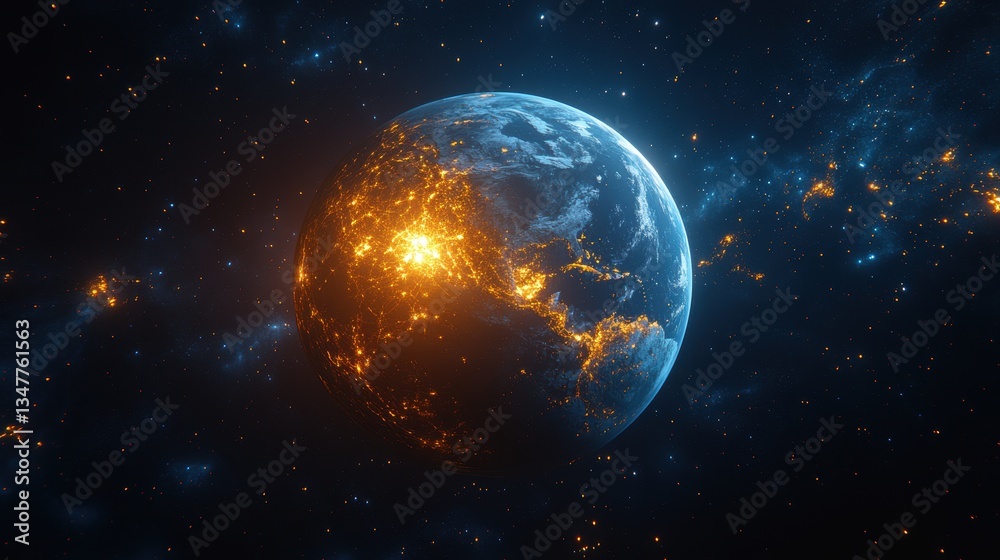 Obraz premium Planet earth viewed from outer space.