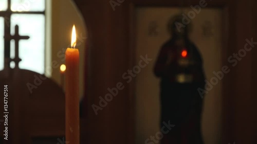 candles in orthodox church serbia russia