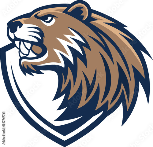 beaver vector logo mascot on white