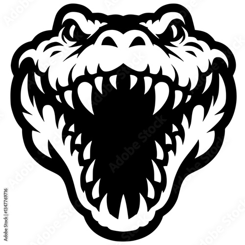 Crocodile monster face silhouette