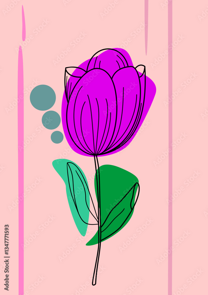 arte moderna abstrato flor 
