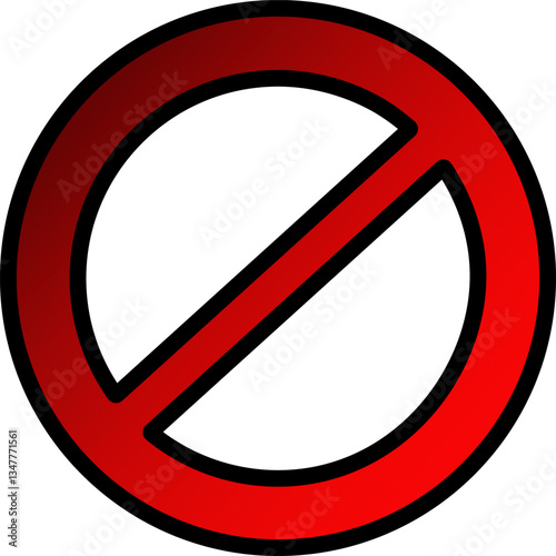 Prohibition sign gradient red shades