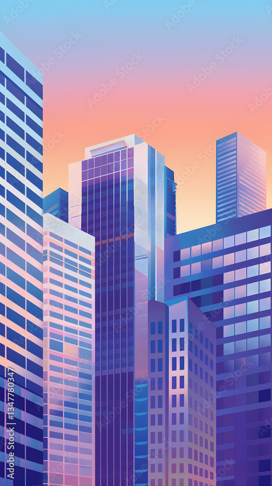 Modern Vector Skyline: A Collection of Contemporary Geometric Buildings in a Minimalist Urban Landscape Modern Vector Skyline: A Collection of Contemporary Geometric Buildings in a Minimalist Urban Landscape