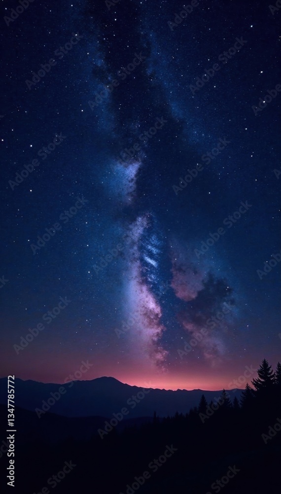 Obraz premium Celestial scene with twinkling stars on a dark canvas, stars, space, galaxy