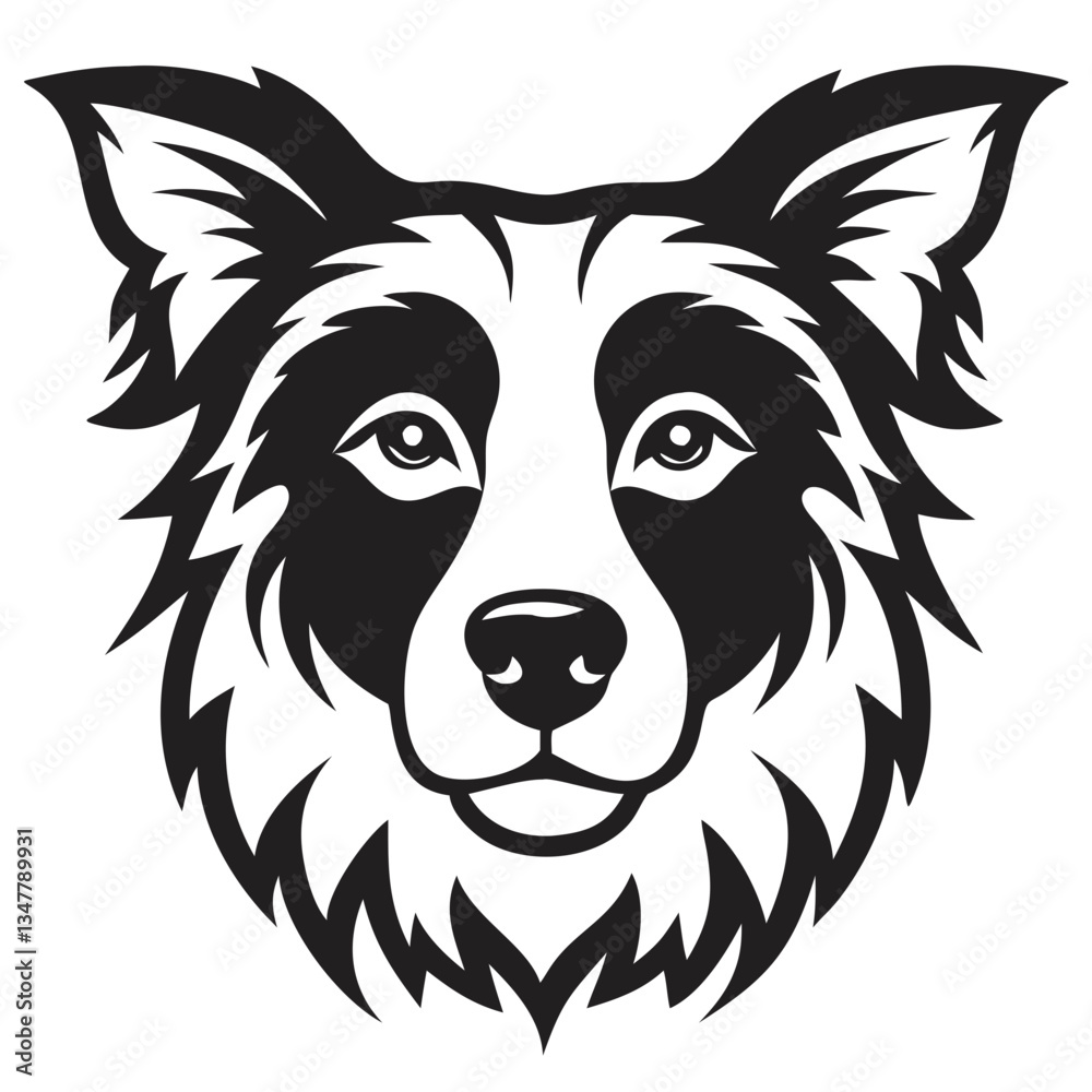 Obraz premium a close-up illustration of a dog head in black and white