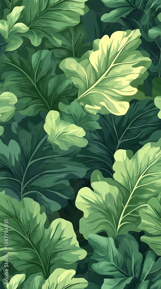 Fototapeta premium Lush Green Botanical Leaf Pattern Background Image