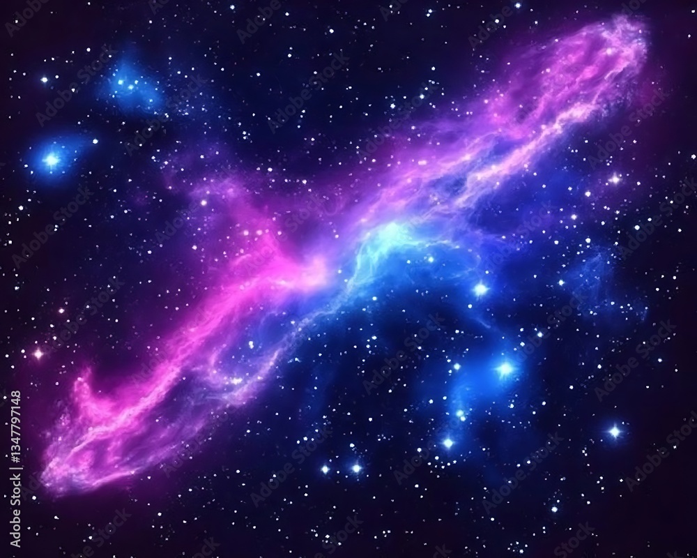 Obraz premium Space nebula, colorful galaxy background, outer space