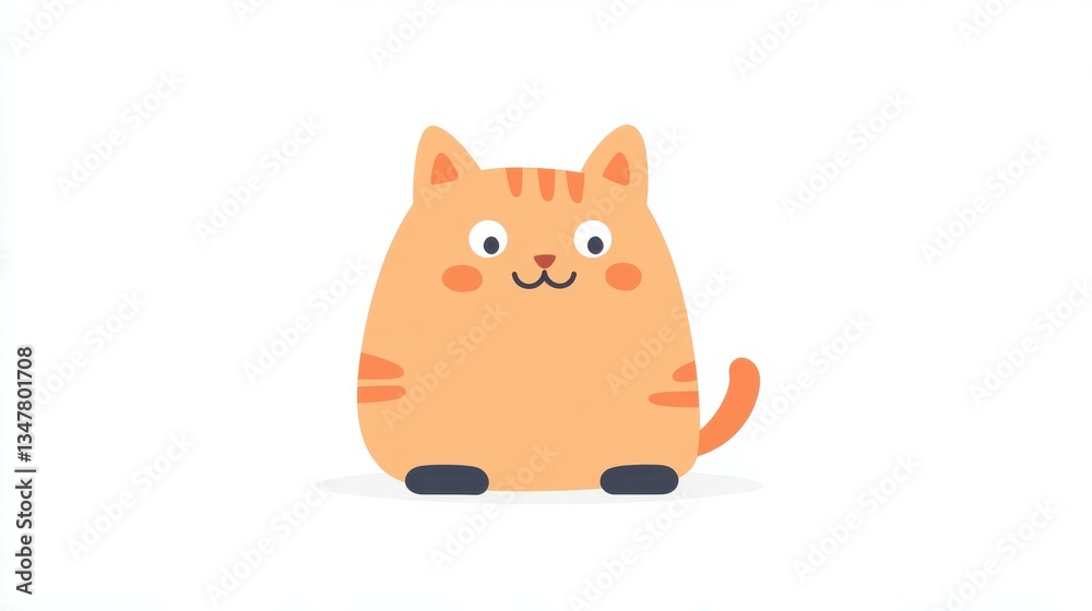 A vivid D icon showcasing a playful cartoon cat design, blending modern flat style with fun textures for charm. A vivid D icon showcasing a playful cartoon cat design, blending modern flat style with fun textures for charm.