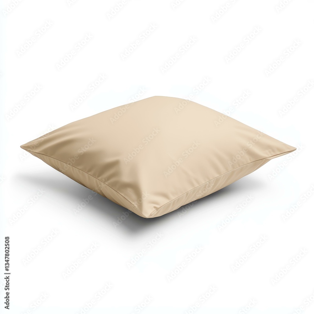 A cozy beige pillow, perfect for adding a touch of warmth to any decor, set against a clean white backdrop. A cozy beige pillow, perfect for adding a touch of warmth to any decor, set against a clean white backdrop.