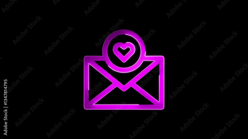 massage icon dualtone pink style valentine . Nice design perfect, modern valentines day symbol motion design, Letter love and romance. 4K Video motion graphic