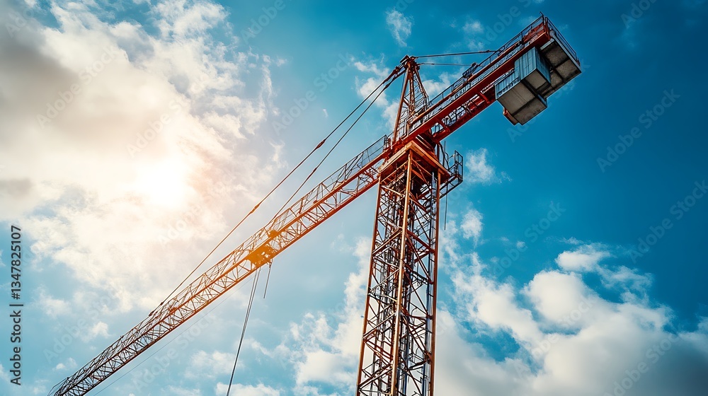 Construction Crane Against a Bright Blue Sky Construction Crane Against a Bright Blue Sky