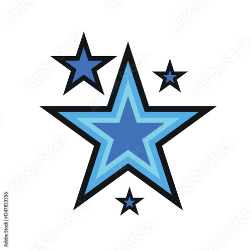 Isolated blue magician star shape magic icon