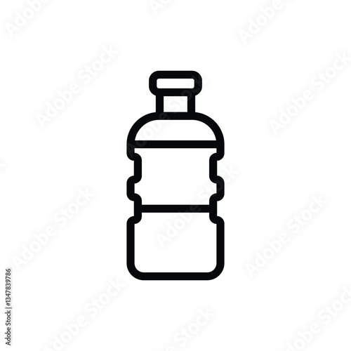 Outlined Water Bottle Icon for Hydration and Healthy Lifestyle Concepts