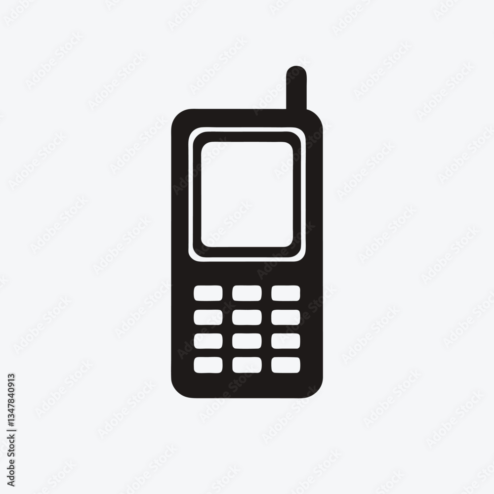 Phone silhouette vector design on white background Phone silhouette vector design on white background