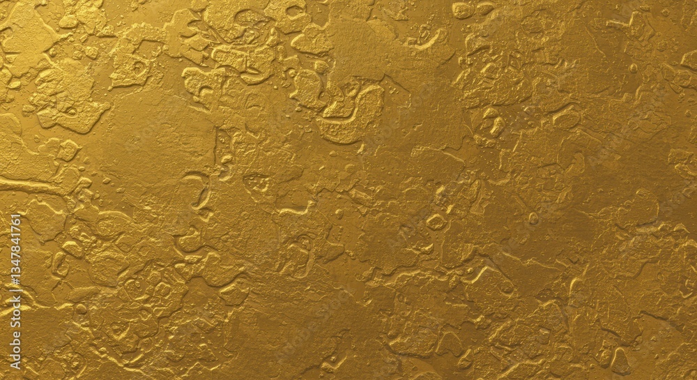 Fototapeta premium A rich, textured gold surface with intricate patterns and varying reflective qualities. This visually striking image can enhance design projects, from backgrounds to promotional materials.