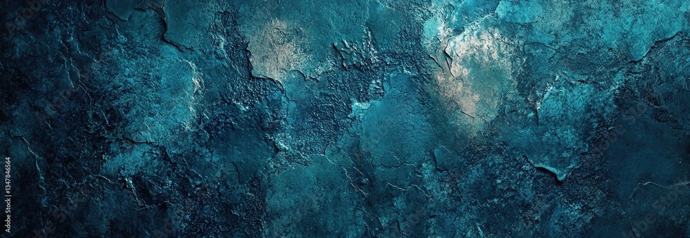 Obraz premium Deep Teal Textured Wall: Abstract Background, Design Element, Grunge, Artistic Texture, Ocean-Inspired, Vintage, Rough Surface, Dark Blue Hues, Intricate Details, Modern Decor