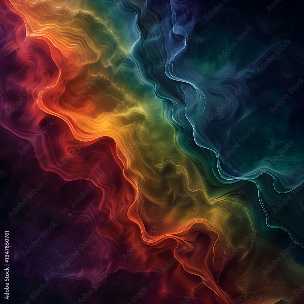 Dynamic Abstract Texture with Flowing Lines and Contrasting Warm Colors Dynamic Abstract Texture with Flowing Lines and Contrasting Warm Colors
