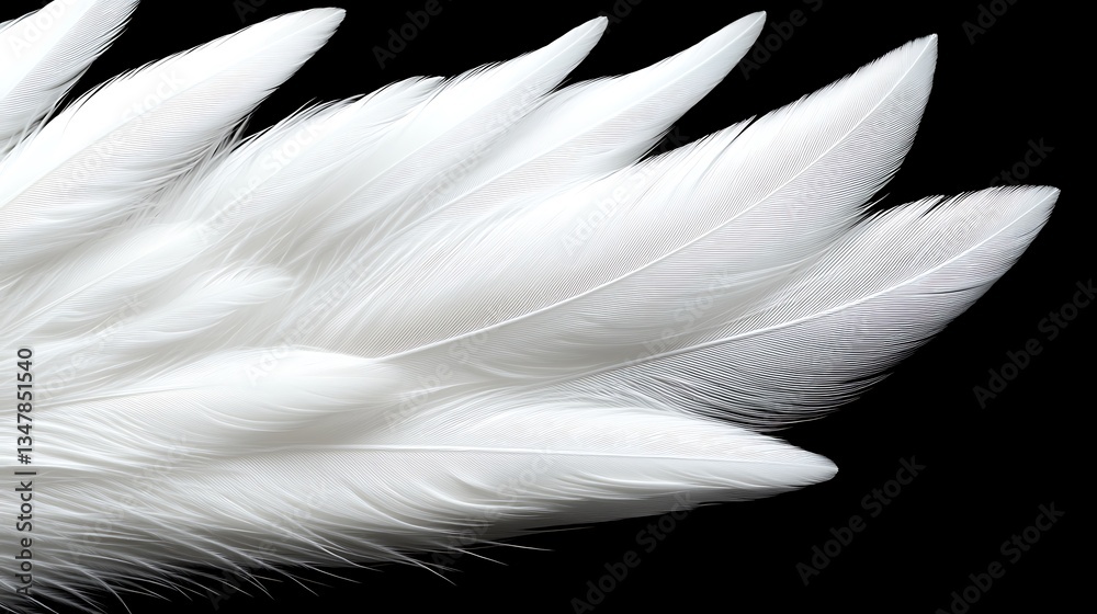 Obraz premium White feathers close up