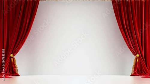 Majestic Red Velvet Curtains Stage Ready for a Grand Performance