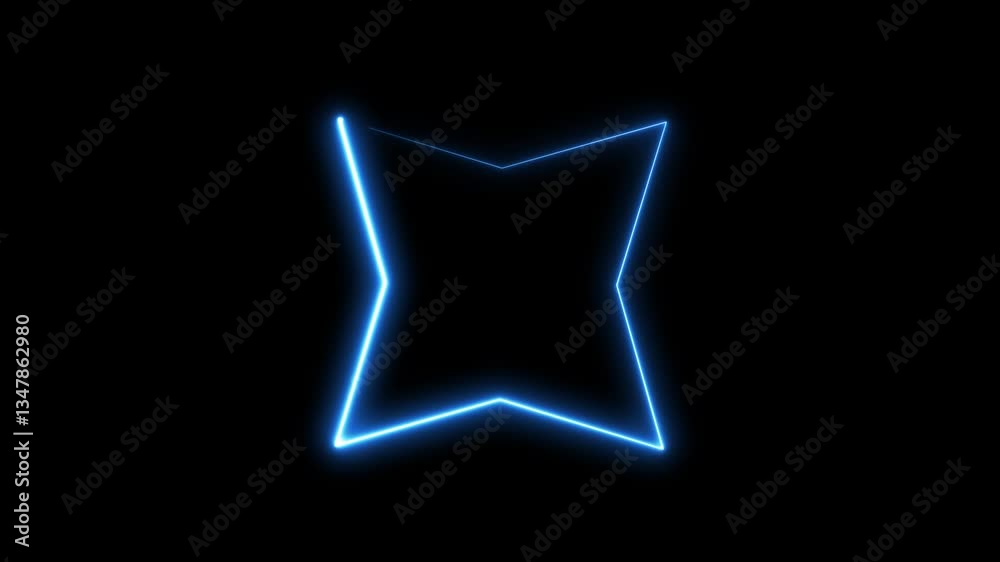 Quadrilateral shape animation video on black background. Quadrilateral lighting animation. Quadrilateral shape animation video on black background. Quadrilateral lighting animation.