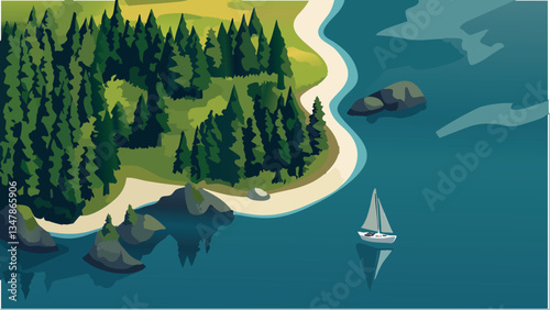 San Juan Islands, Washington- An Isometric View of Paradise .eps