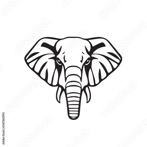 Wallpaper Mural Elephant head silhouette. Elephant icon and logo design. Vector graphic elephant.  Torontodigital.ca