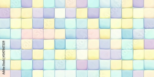 pattern of squares in pastel yellow, light blue, and purple colors Generative AI