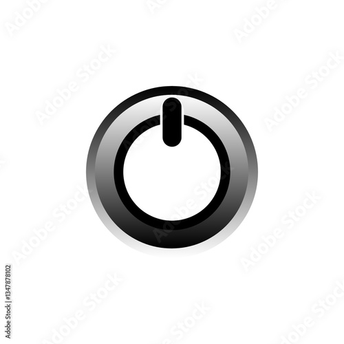 Minimalist Power Button Icon Representing On and Off States with a Futuristic Black and White Design, Ideal for Technology, UI, and Digital Interfaces Transparent Backround