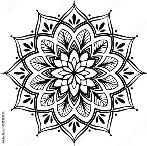 Timeless Elegance: Intricate Black and White Mandala Art