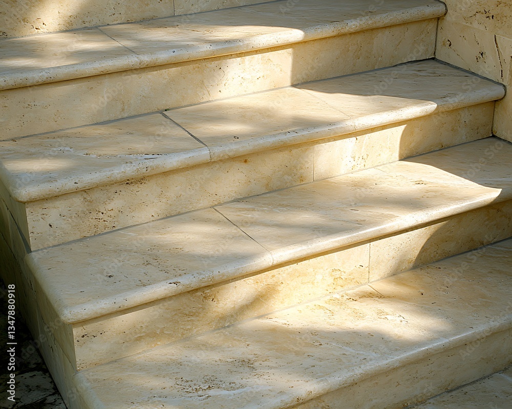 A closeup view showcasing smooth stone steps with natural lighting A closeup view showcasing smooth stone steps with natural lighting