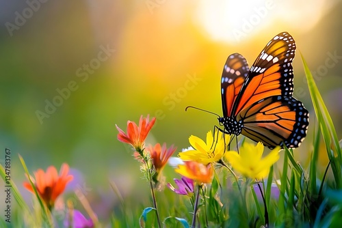 a vibrant meadow where grasses blooms bugs and beasts weave harmony  
