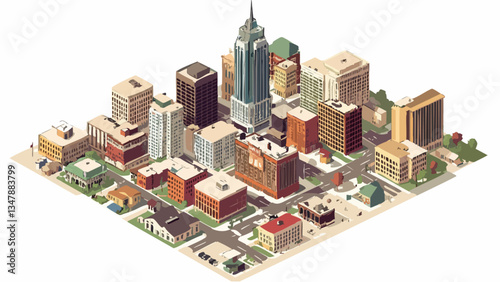 Vibrant Cityscape- Nashville, Tennessee in Isometric Design