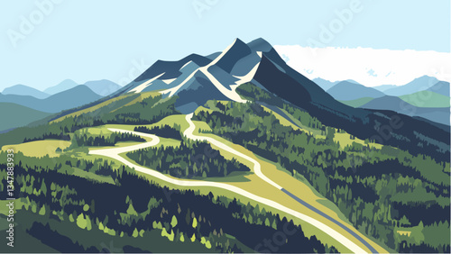 Whiteface Mountain- A Journey Through the Peaks in Isometric Style