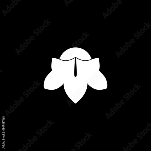 Silhouette of the Floral Emblem of Sweden, Swedish Bell, Campanula rotundifolia, Harebell, small bluebell, can use for Logo, Apps, Pictogram, Emblem, Ornate, Decoration, or Grpahic Design Element. 