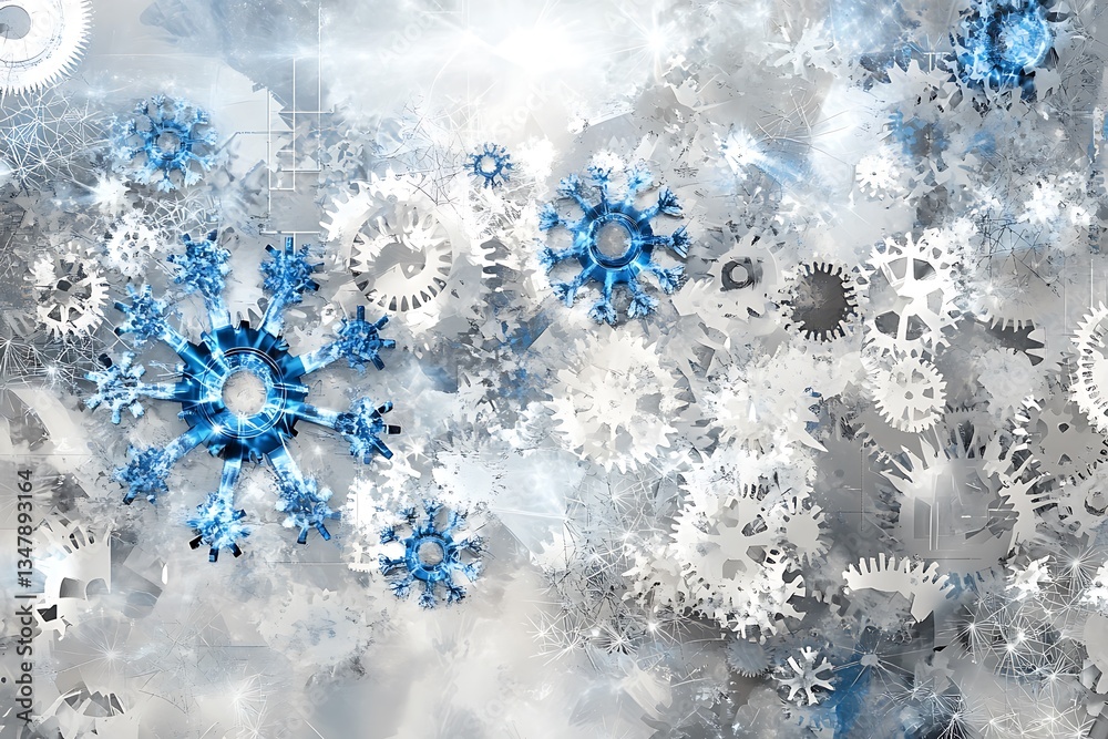 A modern artwork of floating, see-through geometric elements.