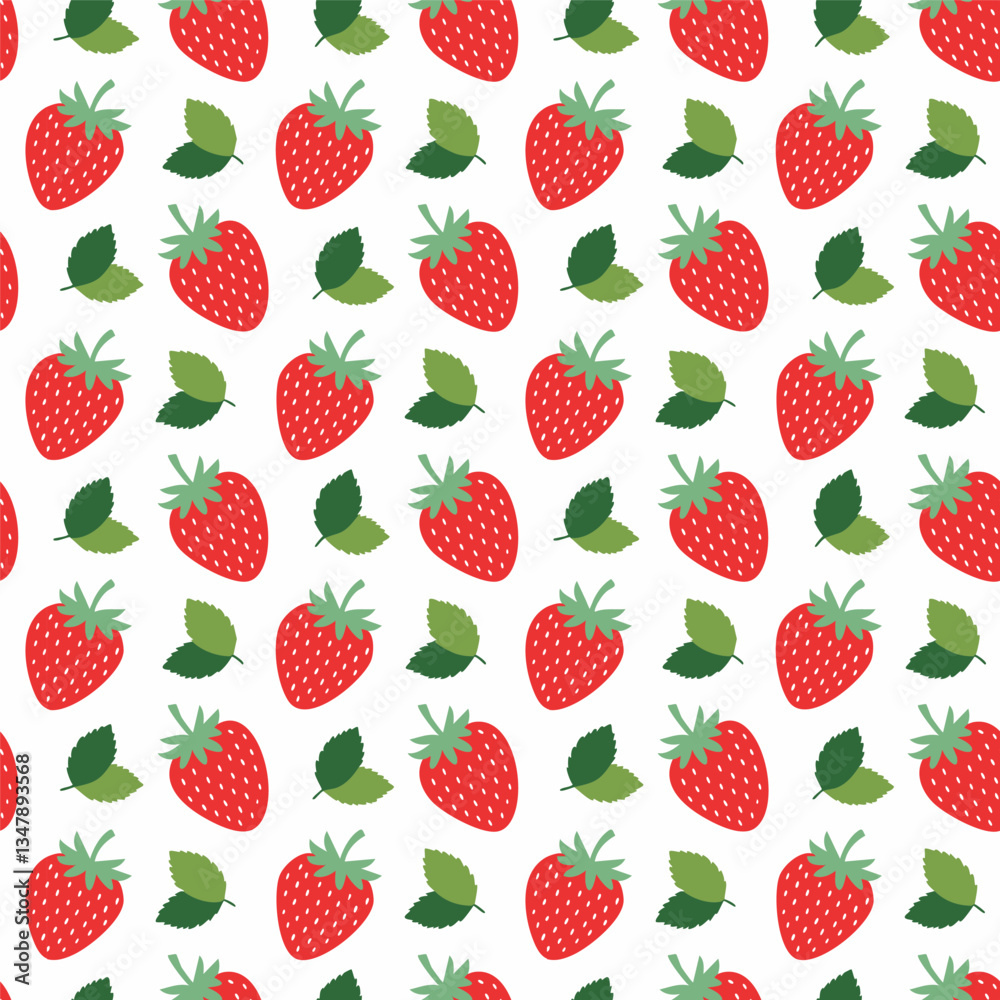 Seamless strawberry pattern on white background vector illustration Seamless strawberry pattern on white background vector illustration