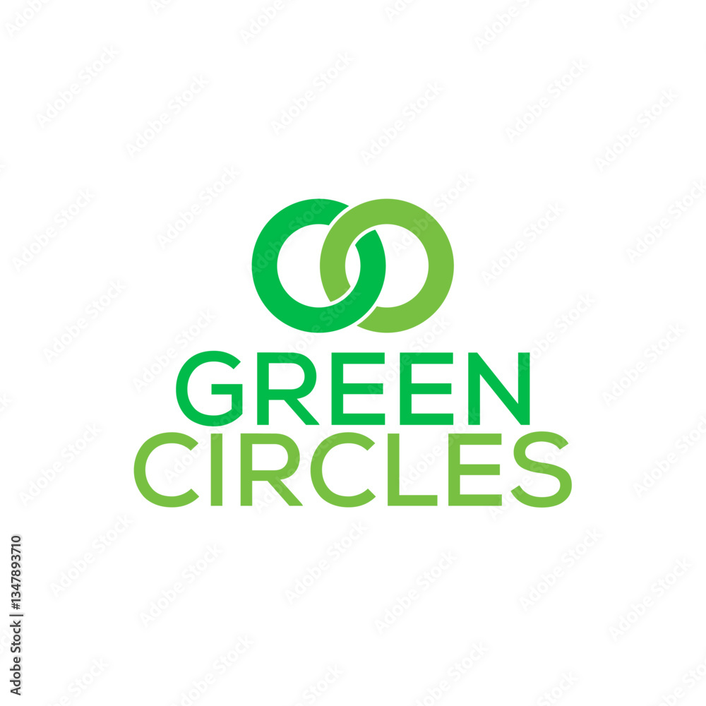 Fototapeta premium Green circles eco nature connection logo design vector template editable high resolution