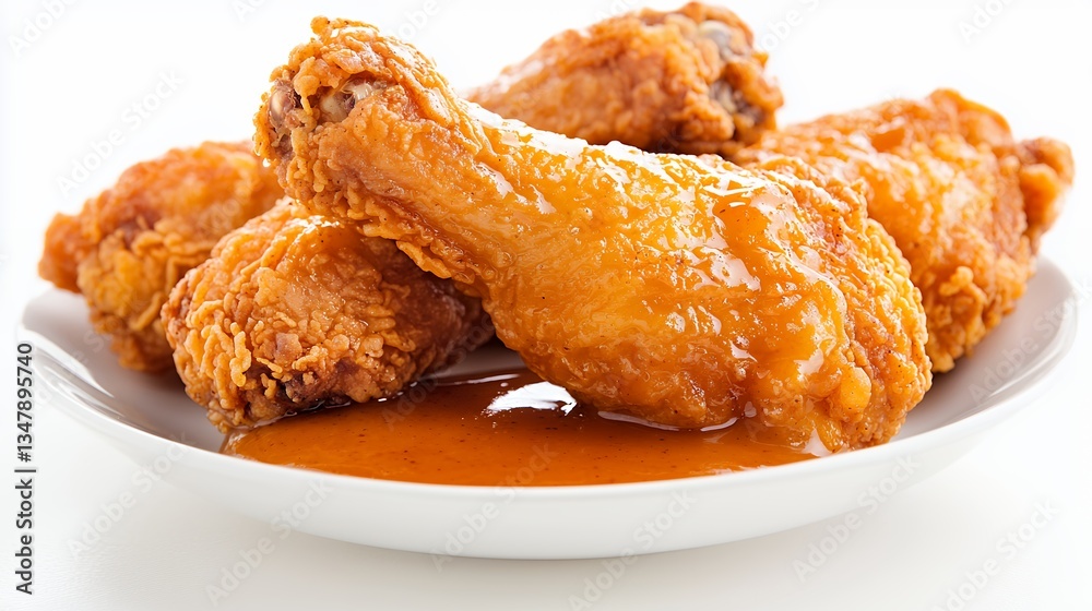 Crispy Fried Chicken Drumsticks and Wings with Sauce Crispy Fried Chicken Drumsticks and Wings with Sauce