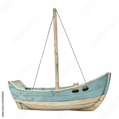PNG Sailboat wooden white blue.