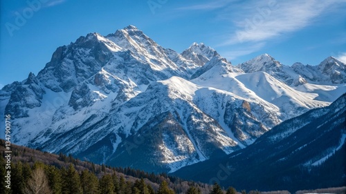 Wallpaper Mural snow covered mountains in winter Torontodigital.ca