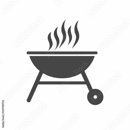 Smoked Food Cooking Grill Icon Vector Illustration. Vector image