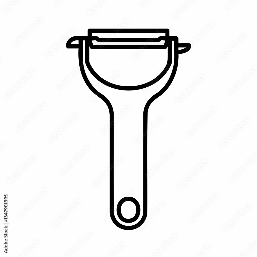 Vegetable Peeler Line Art Icon. Vector image Vegetable Peeler Line Art Icon. Vector image