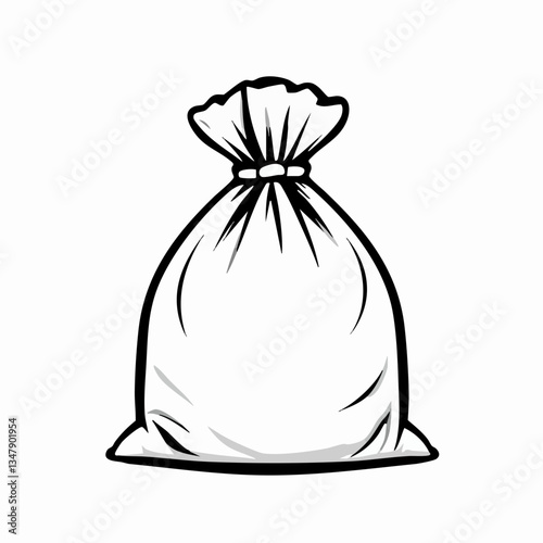 Large Empty Sack Vector Illustration. Vector image
