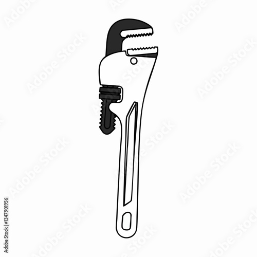 Pipe Wrench Tool Illustration. Vector image