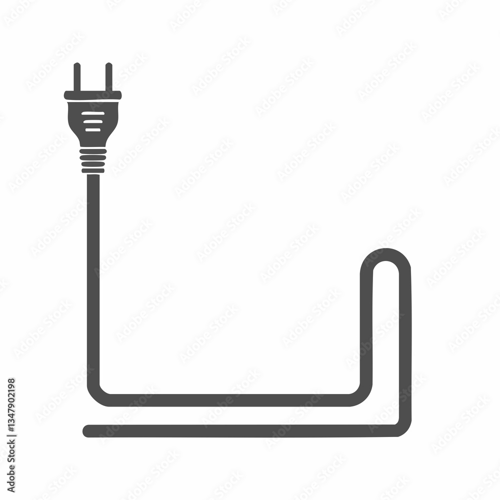 Electrical Plug and Cord Graphic Illustration. Vector image Electrical Plug and Cord Graphic Illustration. Vector image