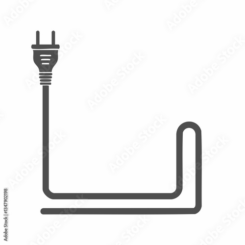 Electrical Plug and Cord Graphic Illustration. Vector image